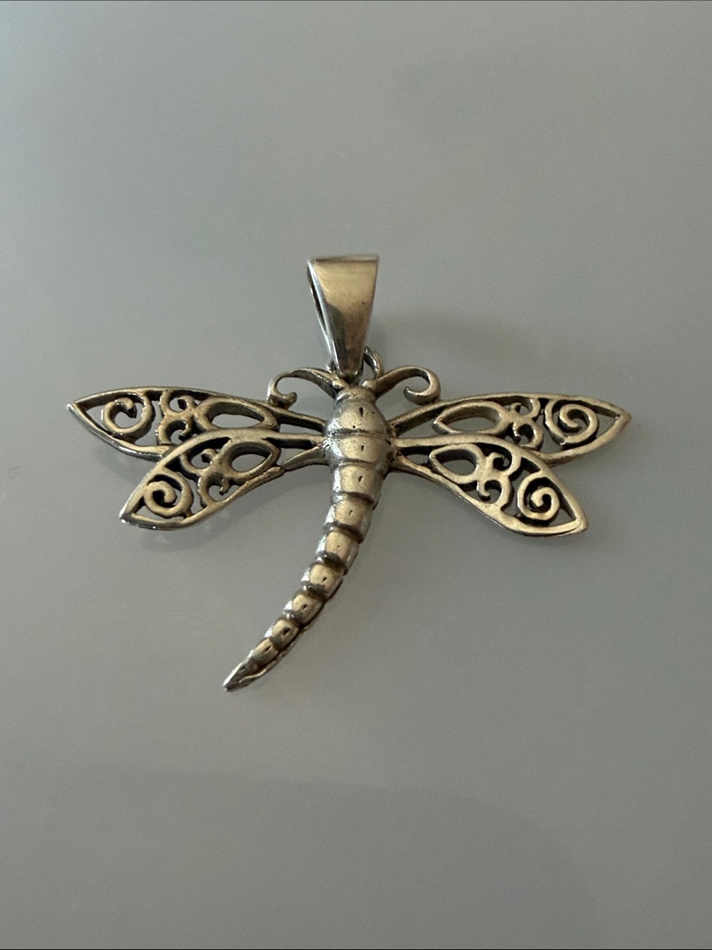 Vintage 925 sterling silver dragonfly pendant